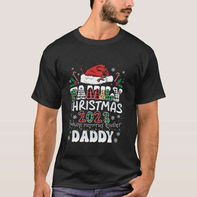 Camiseta Fazer Memórias do Natal da Família 2023 Juntos Pai (Frente)