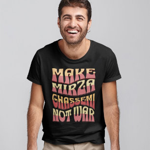 Camiseta Fazer Mirza Ghassemi Não Guerra Comida persa
