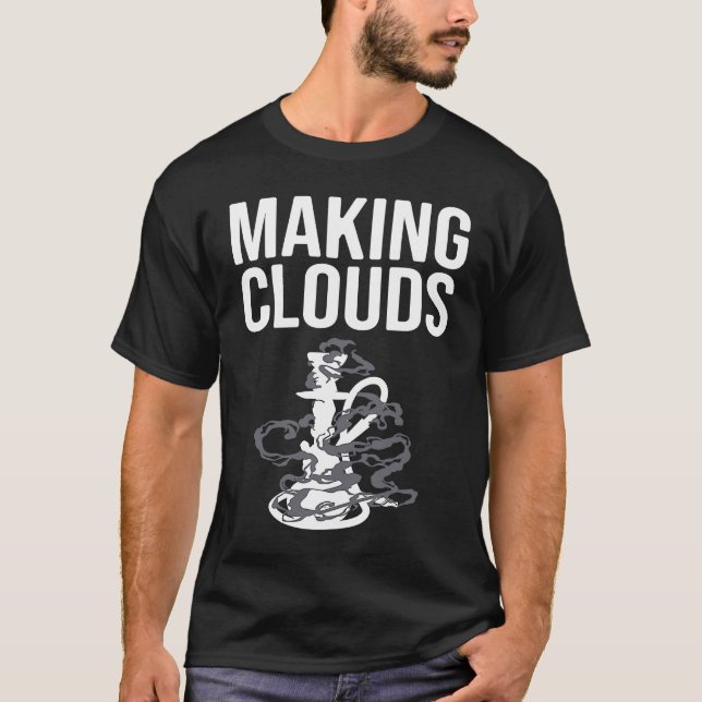 Camiseta Fazer Nuvens Shisha Hookah Fumando (Frente)