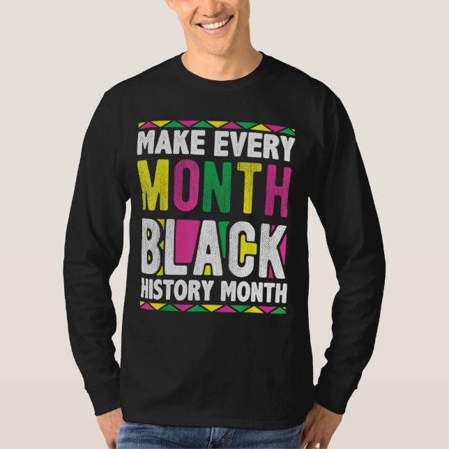 Camiseta Fazer Preto a Cada Mês do Histórico (Frente)