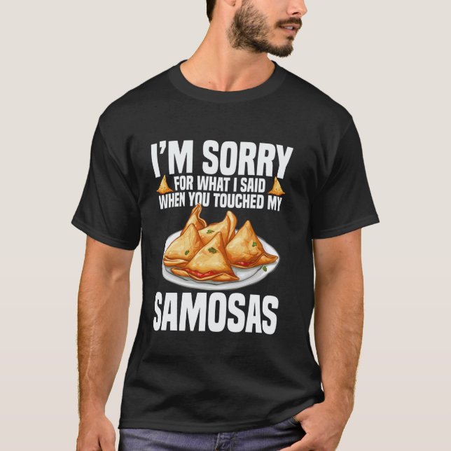 Camiseta Fazer Samosas Comida Indiana Vegana Samosas Fresca (Frente)