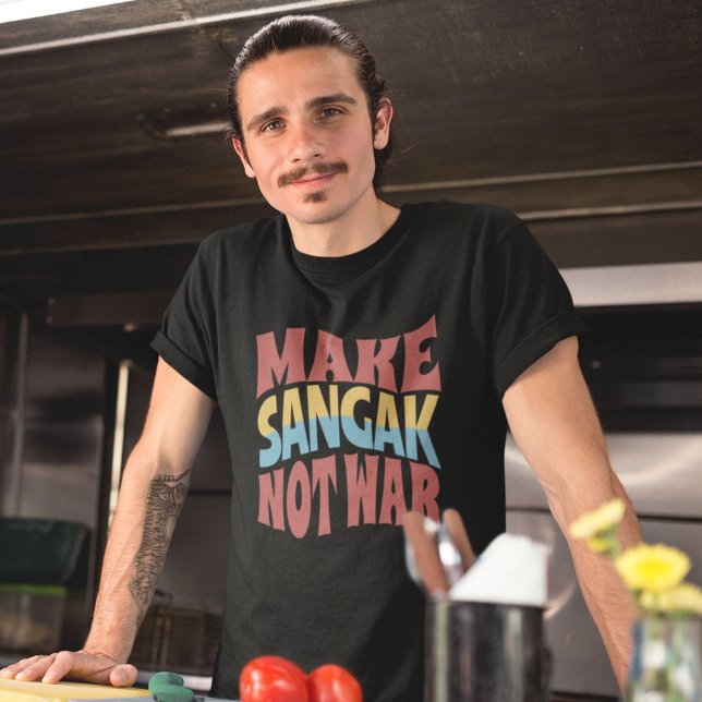 Camiseta Fazer Sangak Não Guerra | Pão De Pão Persa (Make Sangak Not War | Persian Flatbread T-Shirt)