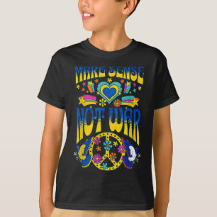 Camiseta Fazer Sentido Não Contra Guerra Hippie Pró Paz Ukr