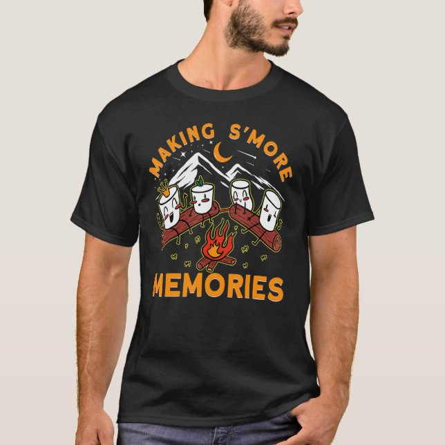 Camiseta Fazer S'mores Memórias Campfire Marshmallow Smore (Frente)