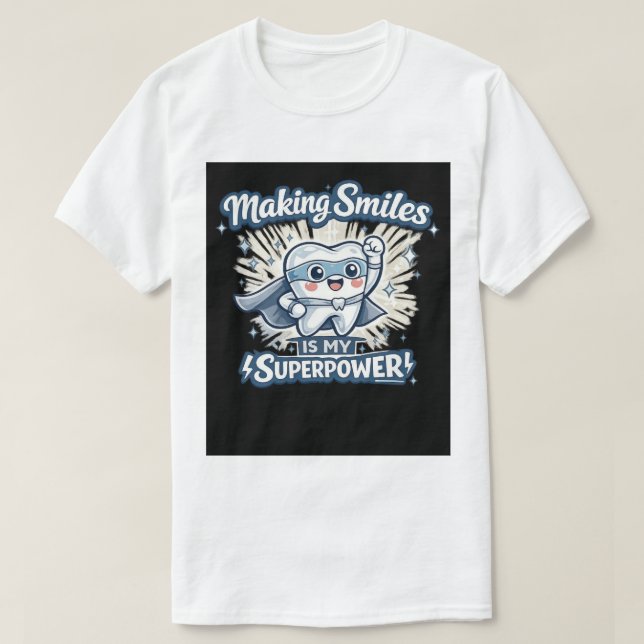 Camiseta Fazer Sorrisos É Meu Superpoder | Citação Divertid (Frente do Design)