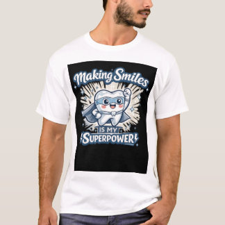 Camiseta Fazer Sorrisos É Meu Superpoder | Citação Divertid