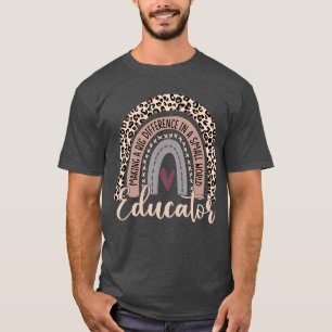 Camiseta Fazer Uma Grande Diferença Leopard Rainbow Educato