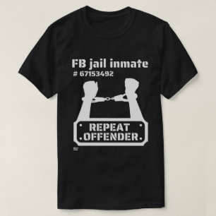 Camiseta "FB JAIL INMATE" preso engraçado
