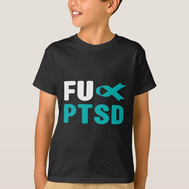 Camiseta Fck Ptsd - Postar Awarenes Do Estresse Traumático (Frente)