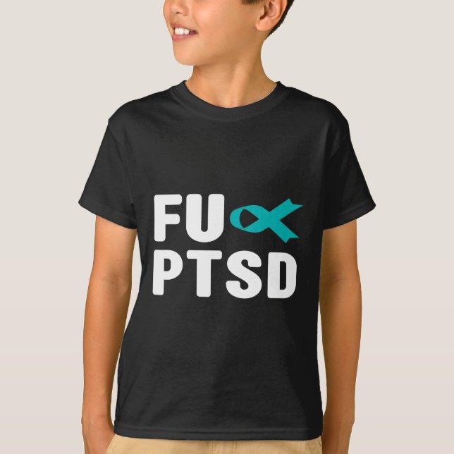 Camiseta Fck Ptsd - Postar Awarenes Do Estresse Traumático (Frente)