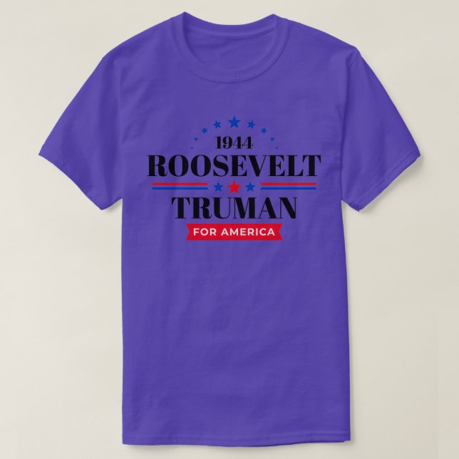 Camiseta FDR 1944 Franklin Roosevelt Harry Truman Campaign  (Frente do Design)