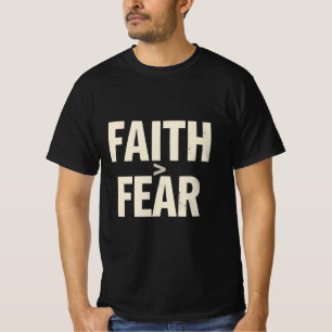 Camiseta Fé Acima do Medo Motivação Cristã Minimalista