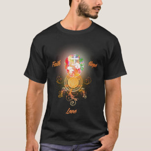 Camiseta Fé Ama Deus Esperança Jesus Cristo religioso Chr