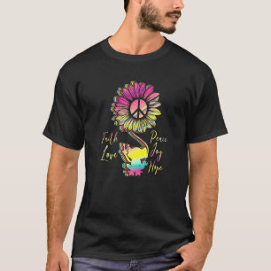 Camiseta Fé Amor Paz Alegria Esperança Símbolo de Rã Yoga R
