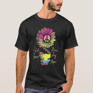 Camiseta Fé Amor Paz Alegria Esperança Símbolo de Sapo Yoga