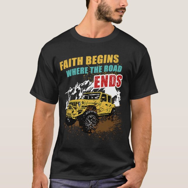 Camiseta Fé Começa Onde A Estrada Termina Christian Ao Larg (Frente)