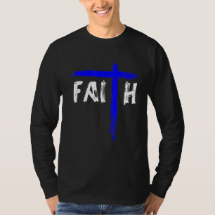 Camiseta Fé Cristã E Cruz Linha Azul Oficial De Polícia