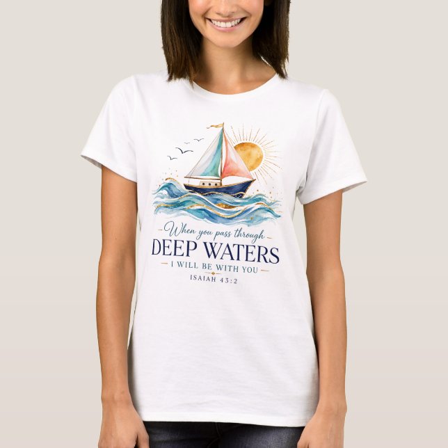 Camiseta Fé Cristã em Águas Profundas (Frente)
