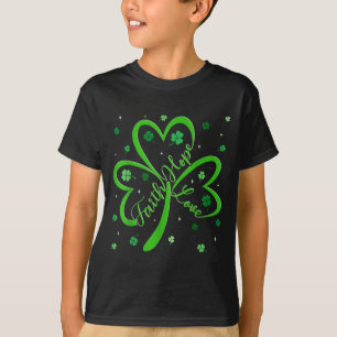 Camiseta fé cristã esperança amor trevo religioso st