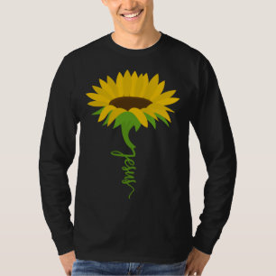 Camiseta Fé Cristã Jesus Flor Amarela Girassol Evan