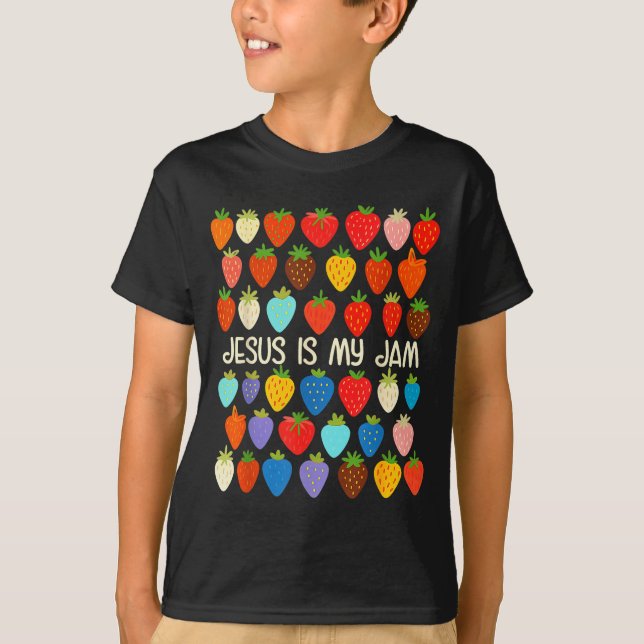Camiseta Fé Cristã Morango Religioso Jesus Que É (Frente)