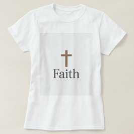 Camiseta Fé Cruz de Madeira