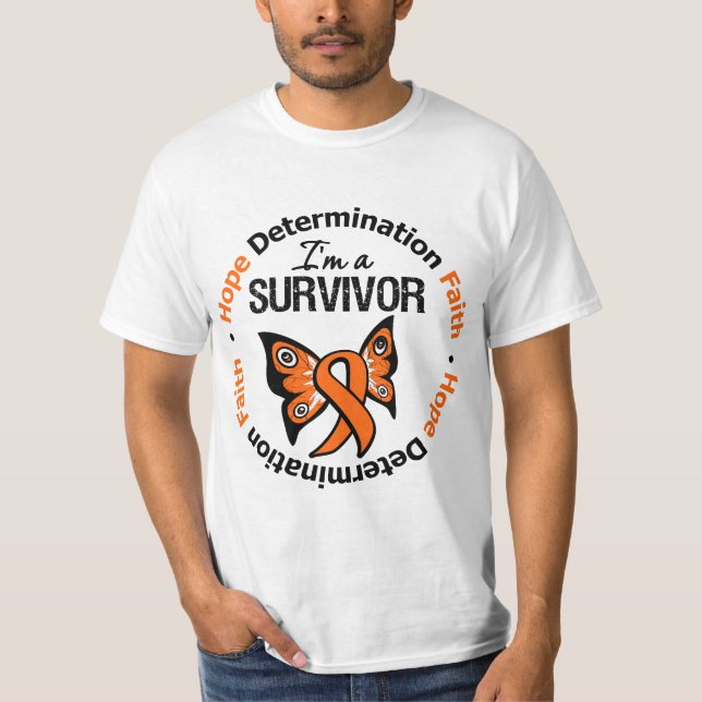 Camiseta Fé da determinação da esperança do sobrevivente da (Frente)