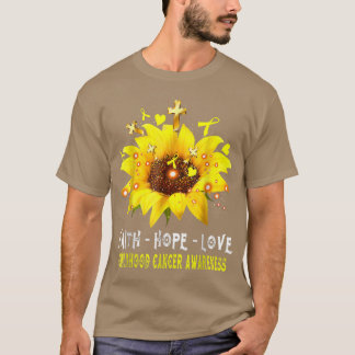 Camiseta Fé de consciência Cancer de infância Esperança Ama