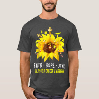 Camiseta Fé de consciência Cancer de infância Esperança Ama