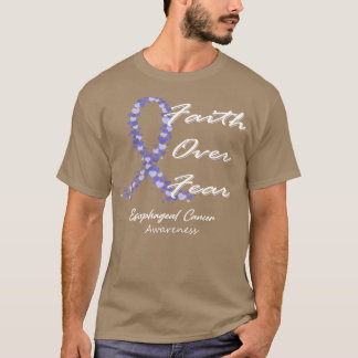 Camiseta Fé De Consciência Do Cancer Esofágico Sobre O Medo