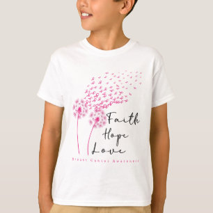 Camiseta Fé de Fé de Esperança de Amor com Cebola Rosa
