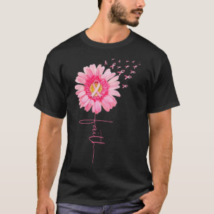 Camiseta Fé de Margarida de Fita Rosa - Consciência do Canc