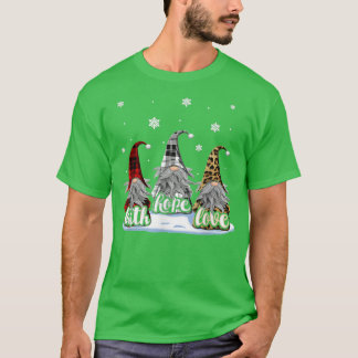 Camiseta Fé de Natal Amor Esperança Gnomo Neve Engraçado Xm