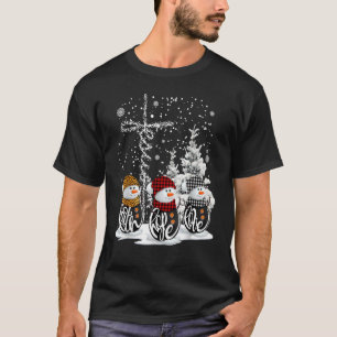 Camiseta Fé de Natal Esperança Amor Cruz Cristã de Neve