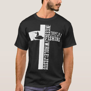Camiseta Fé de Pesca Jesus Cruzando Cristão Tudo o que prec