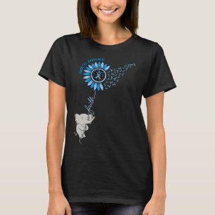 Camiseta Fé Diabetes Consciência Azul Fita Mês Diabetes