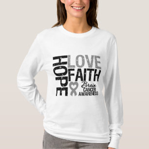 Camiseta Fé do amor da esperança da consciência do cancr