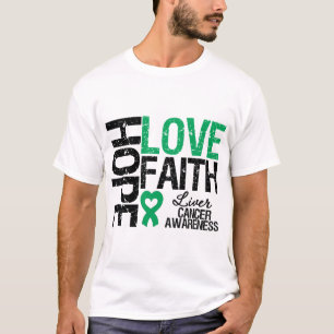 Camiseta Fé do amor da esperança do câncer de figado