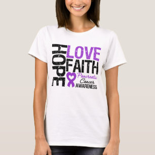 Camiseta Fé do amor da esperança do câncer de pâncreas