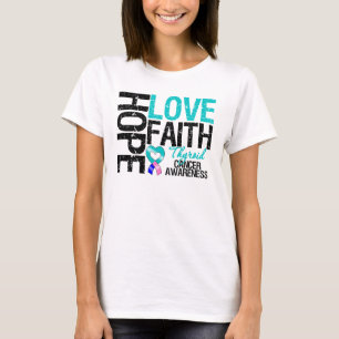 Camiseta Fé do amor da esperança do cancer de tiróide