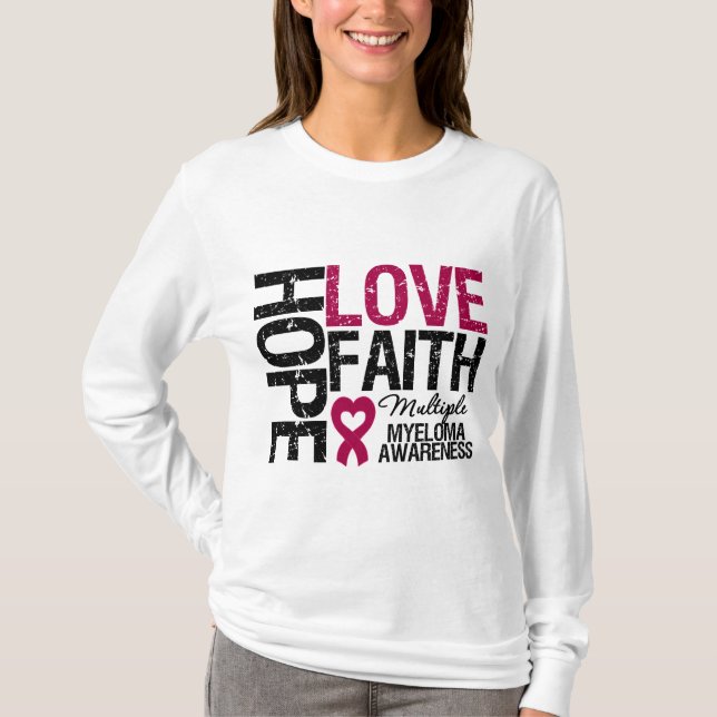 Camiseta Fé do amor da esperança do mieloma múltiplo (Frente)
