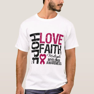 Camiseta Fé do amor da esperança do mieloma múltiplo