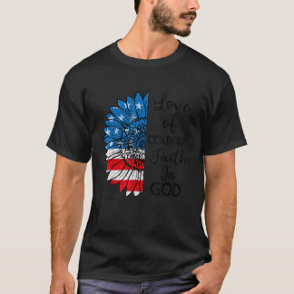 Camiseta Fé do País do Amor Cristão Patriótico em Deus EUA