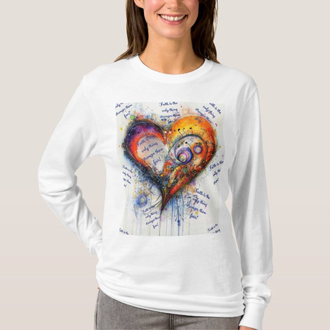 Camiseta Fé É A Única Coisa Maior Que Medo De T-Shirt (Frente)