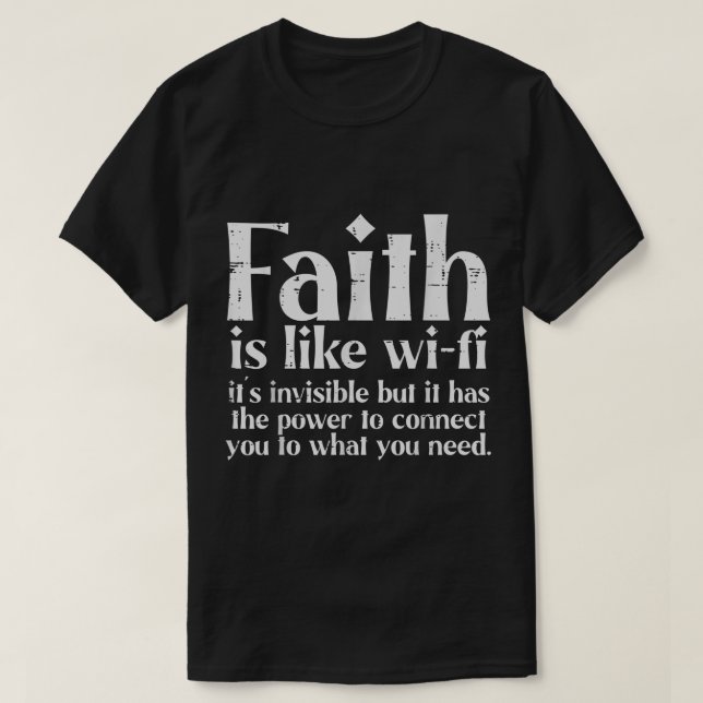 Camiseta Fé É Como Deus Wifi Jesus Cristão Religioso M (Frente do Design)