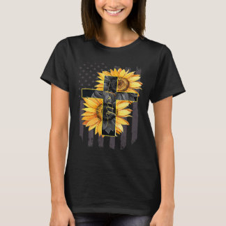 Camiseta Fé em Deus Cruz e Bandeira de Fé Girassol