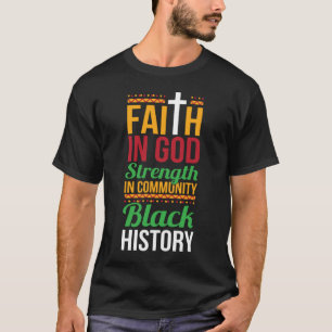 Camiseta Fé Em Deus Força No Preso Negro Legal Da Comunidad