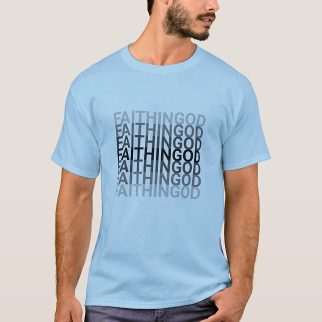 Camiseta FÉ EM DEUS Texto repetido (Frente)