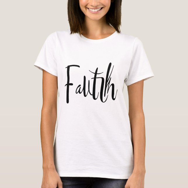 Camiseta "Fé" em estilo simples e engraçado (Frente)