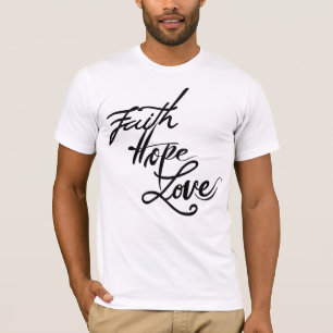 Camiseta fé esperança amor